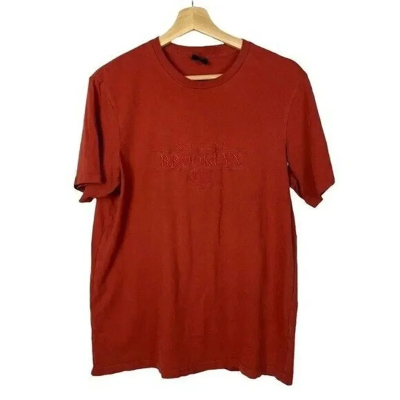 T-Bar X Cotton On Rust Orange Retro Brooklyn T-Shirt L - Picture 1 of 3